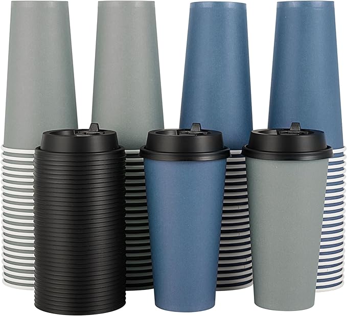 LITOPAK 100 Pack 20 oz Disposable Paper Coffee Cups by LITOPAK