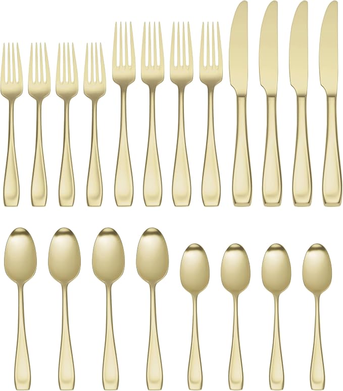 Oneida Moda Champagne Satin 20-Piece Silverware Set - Image 2