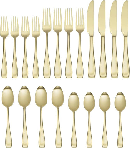 Oneida Moda Champagne Satin 20-Piece Silverware Set - Image 2