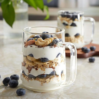 Large Glass Coffee Mugs, 20 oz Glass Coffee Cups Set of 4, Hot/Cold Beverages - Image 7
