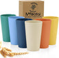 Mfacoy Wheat Straw Cups Set of 6, 20 oz Unbreakable Reusable Stackable Tumbler by Mfacoyisalifestylebrand