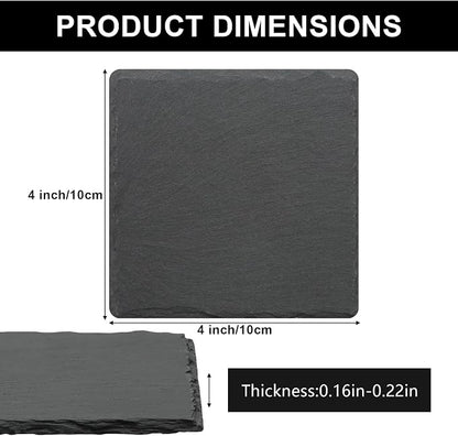 68 Pcs 4 Inch Square Black Slate Coasters Bulk - Image 2