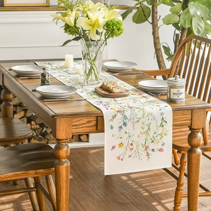 Artoid Mode Wildflowers Bloom Flowers Spring Table Runner, Seasonal Summer - Image 4