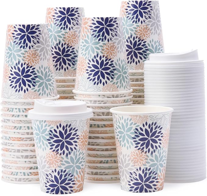 Tamone 100 PACK 12OZ Disposable Coffee Cups by InjectingCreativityandBeautyintoModernLife