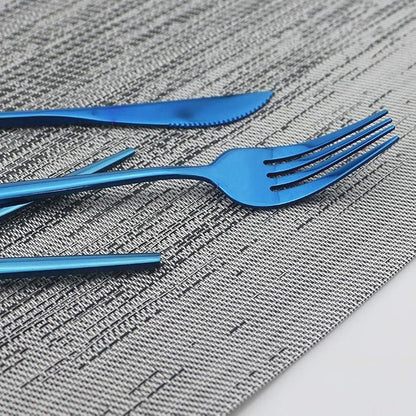 JASHII 24 Pieces Cutlery Flatware Set 304 Stainless Steel Home Kitchen Set - Image 4