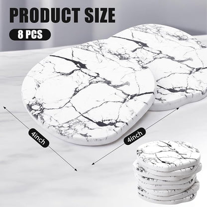 Diatomaceous Earth Coasters Set of 8，Cool Absorbent Quick-Dry Drink Coasters - Image 2