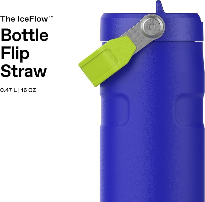 Stanley 1913 Flip Straw Drinking Bottle 0.47 L Cobalt Chartreuse | Cools - Image 3