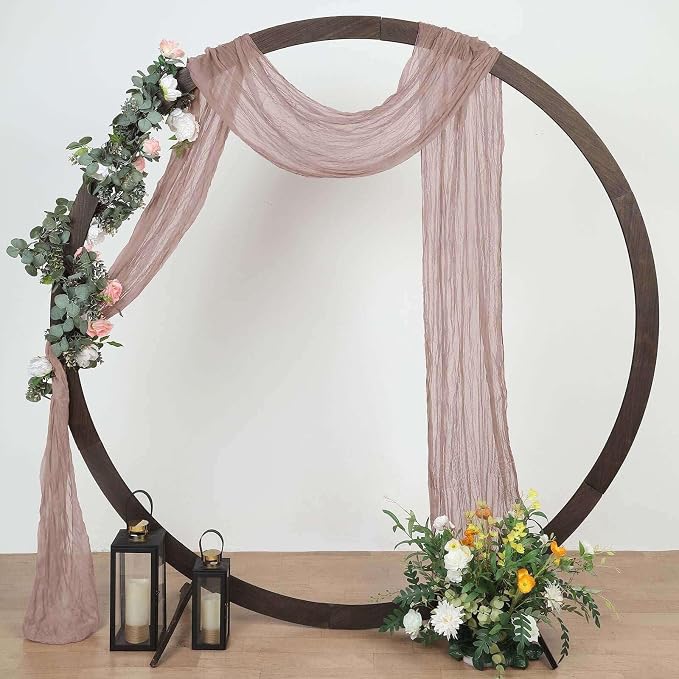 Efavormart 20ft Dusty Rose Gauze Cheesecloth Wedding Arch Drapery Fabric by efavormart