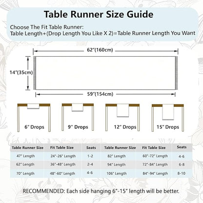 Farmhouse Boho Rustic Neutral Table Runner Decor - Image 6