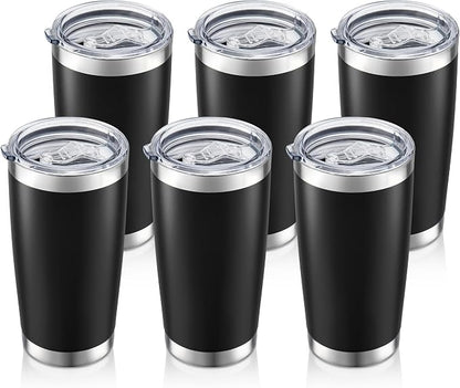 20oz Tumbler Bulk with Lid Stainless Steel Tumblers, 6 Pack | Leak Proof Lid by Unknown