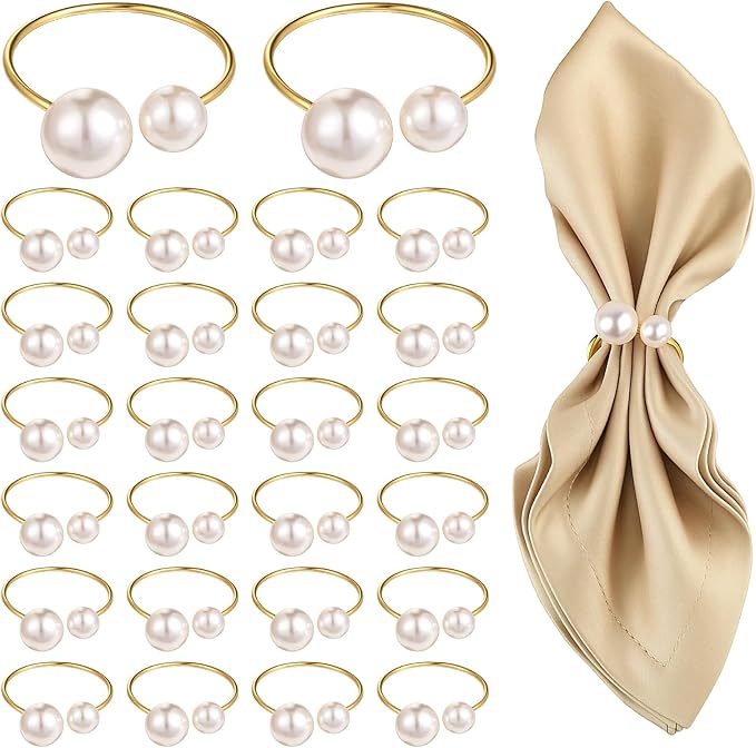 Set of 42 Pearl Napkin Rings by Unknown
