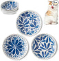 3 Ceramic Cat Bowls, 5.5 inch Wide Shallow Cat Food Bowl by Howise