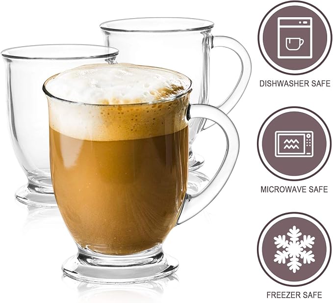 Accguan 15oz/450ml Glass Coffee Mugs - Image 3