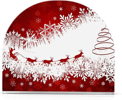 Napkin Holder Red Christmas Crystal Clear Acrylic Napkin Holders,Deer Paper Napkin Holder Dining Table Dispenser for Kitchen Restaurant Home Decor Bar Accessories