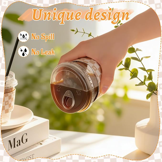 50 Sets 12 Oz Clear Plastic Coffee Cups - Image 4