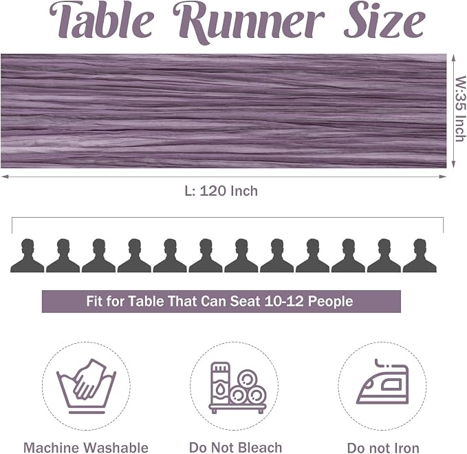 Grape 10FT Cheesecloth Table Runner Boho Gauze Fabric Table Runner Rustic Sheer - Image 4
