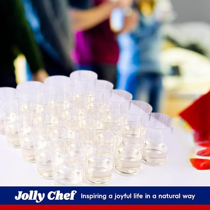 JOLLY CHEF 14 oz Clear Plastic Cups, 50 Pack Heavy-duty Party Glasses, - Image 4