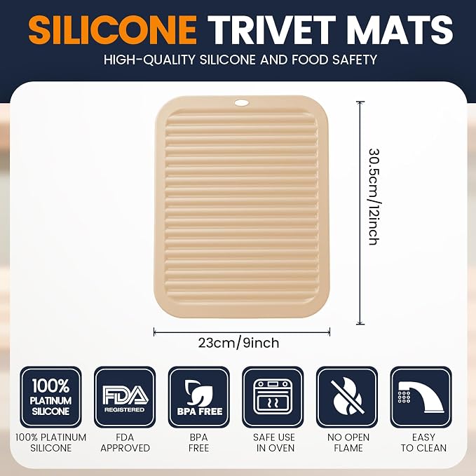 Silicone Trivet Mats 4 Heat Resistant Pot Holders Multipurpose Non-Slip Hot Pads - Image 2