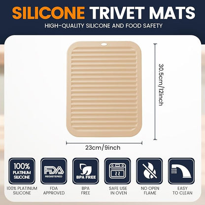 Silicone Trivet Mats 4 Heat Resistant Pot Holders Multipurpose Non-Slip Hot Pads - Image 2