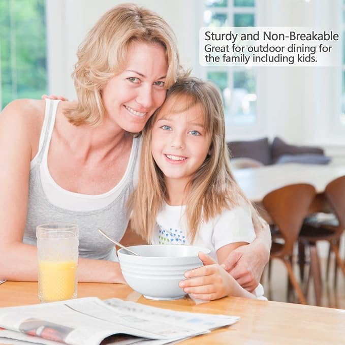 【NOT CERAMIC】Unbreakable Cereal Bowls, 25 OZ Wheat Straw Bowls Microwave and - Image 2
