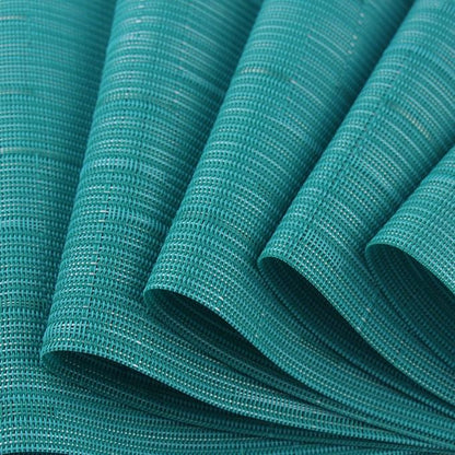 Vinyl Placemats,Washable Table Mats Easy to Clean Woven Placemats for Dining Table Set of 4 (Cyan Blue)