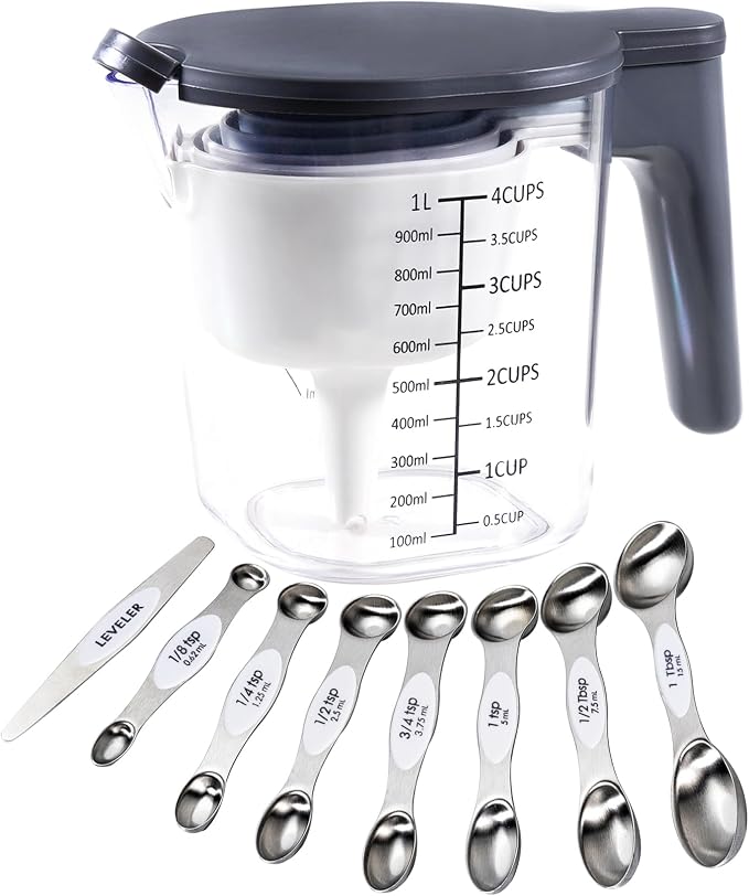 18-Pc Magnetic Measuring Cups and Spoons Set, by Recogwood