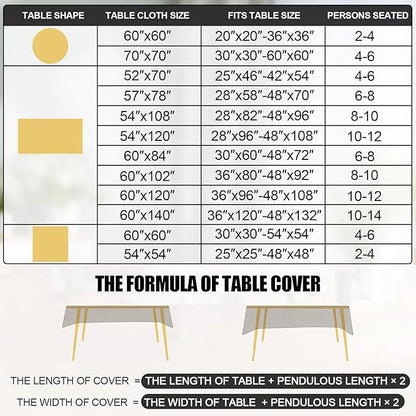 Smiry Rectangle Table Cloth, Waterproof Heavy Duty Vinyl Tablecloths, Wipeable Washable Table Cover for Kitchen and Dining Room (Navy, 60" X 126")