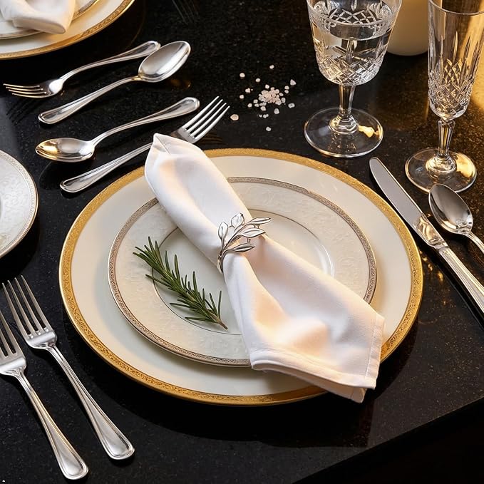 Set of 100 Leaf Napkin Rings Metal Silver Leaf Napkin Ring, Napkin Rings Bulk - Image 5
