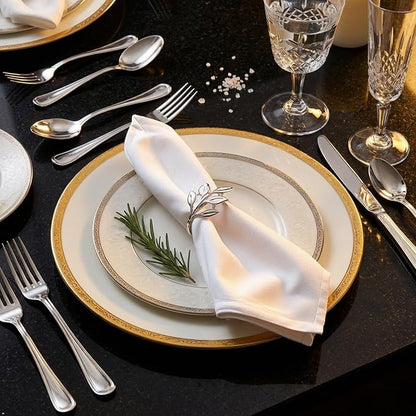 Set of 100 Leaf Napkin Rings Metal Silver Leaf Napkin Ring, Napkin Rings Bulk - Image 5