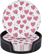 Valentines Day Pink Heart Coasters by KiuLoam