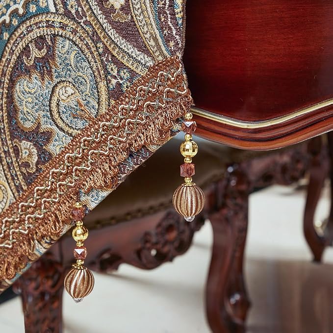 Luxury Vintage Design Table Runner 120 inches Long Embroidery Jacquard Fabric - Image 4