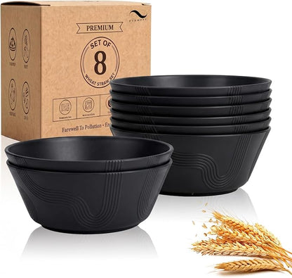 PYRMONT Wheat Straw Bowls 36 Oz Big Salad Bowl Unbreakable Cereal Bowls Set of by PYRMONT
