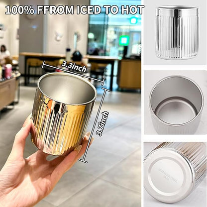 AOKZOE Vintage Coffee Cup, 304 Stainless Steel Double-Wall Insulated Tumbler - Image 3