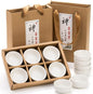 Foraineam Ceramic Sake Tea Cups Set of 12, Premium White Pottery Asia Japanese by Foraineam