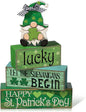 Moucuny 4 Pcs St. Patrick's Day Table Decoration Irish Tiered Tray Decor Wooden by Moucuny