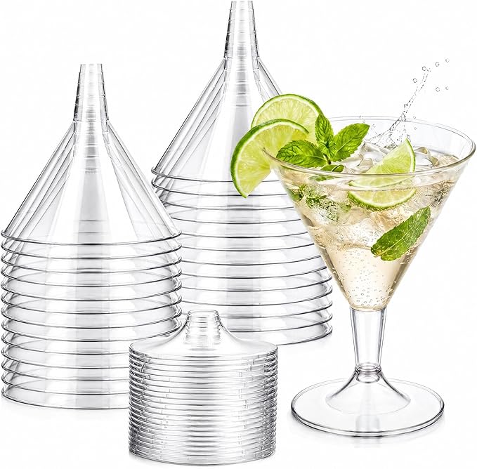 Liacere 24 Pack Clear Plastic Martini Glasses by Liacere