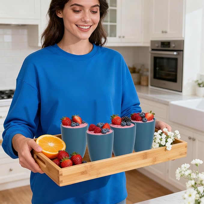 Wheat Straw Cups, Unbreakable Reusable Plastic Cup Set of 6, Lightweight - Image 9