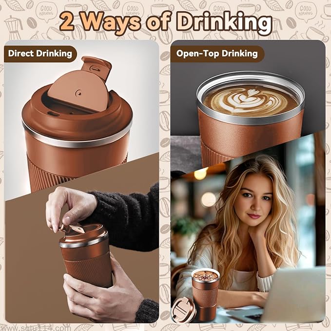 12OZ Travel Coffee Mug Insulated Coffee Cup - Image 8