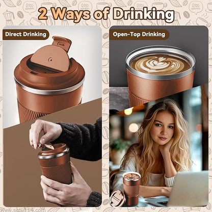 12OZ Travel Coffee Mug Insulated Coffee Cup - Image 8