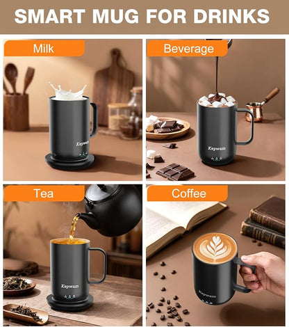 Kepwam Self-Heating Coffee Mug T1, 16oz Rechargeable Heated Coffee Mug - Image 9