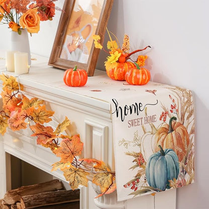 Siilues 220 GSM Fall Table Runner 13x120 Inch Home Party Decor | Watercolor - Image 3