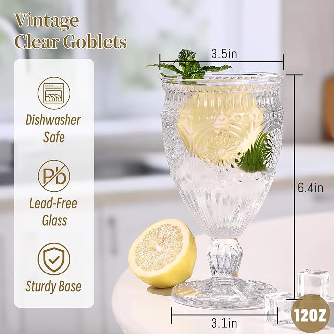 Darlion Goblets, Water Glasses, Goblet Glasses, Food-Grade Glass, Thick Glass - Image 2