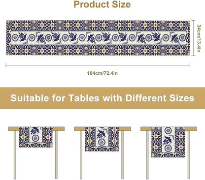YCness Floral Bird Mexican Table Runner, 13x36 Inch - Image 3