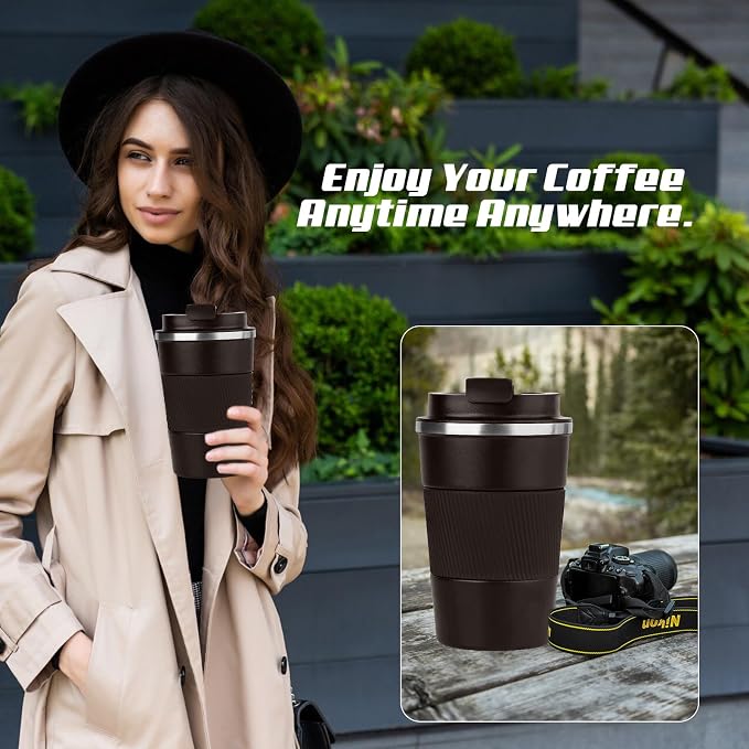 Vacuum Insulated Stainless Steel Travel Coffee Mug, Leak Proof Cup - Image 6