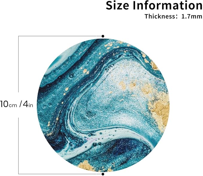 Ocean Gold Blue Marble Coasters Set of 6 Coasters - Image 3