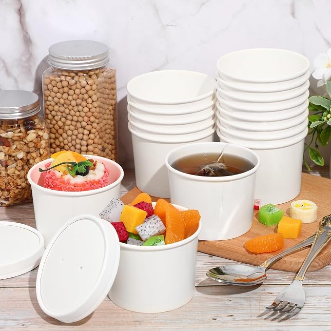 Fulmoon 100 Pack Paper Soup Containers - Image 4