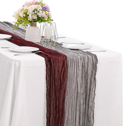 10Ft Cheesecloth Table Runner Boho Gauze Rustic Tie-Dye Long Vintage Romantic by JALANCY