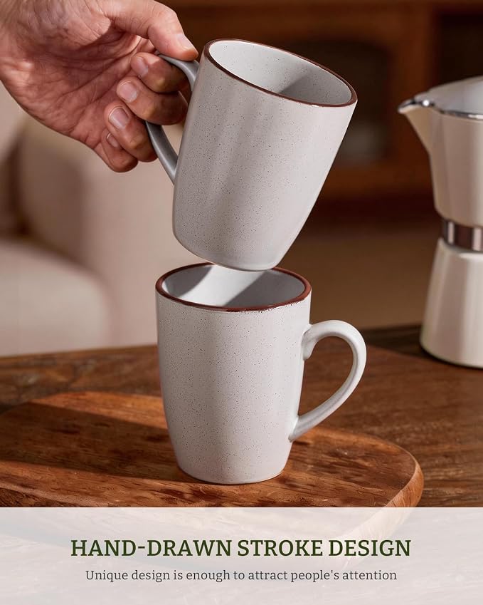 famiware Venus Coffee Mugs Set of 4, 13 oz Ceramic Stoneware Mug Cup Set | - Image 3