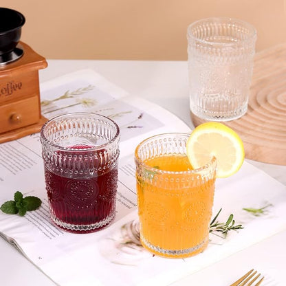 Amzcku Vintage Drinking Glass Set of 4, 10 oz - Image 3