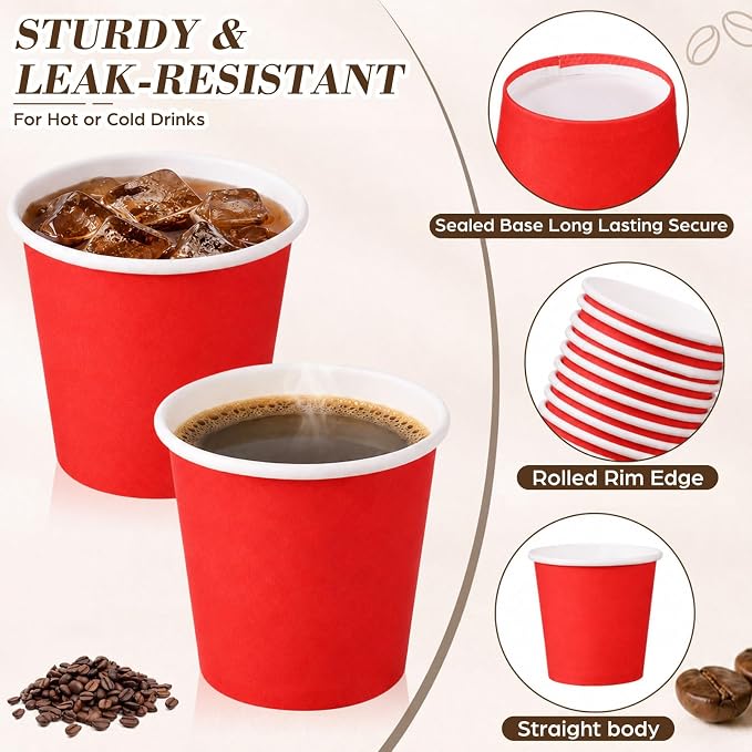 200 Pcs Mini Coffee Cups Brown Culture Cup 2oz Disposable Bathroom Cups Paper - Image 2